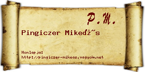 Pingiczer Mikeás névjegykártya
